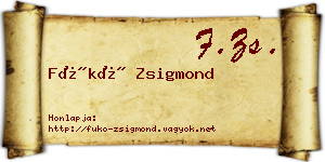 Fükő Zsigmond névjegykártya